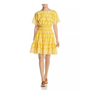 Tory Burch yellow flower dress embroidered lace. Beautiful!